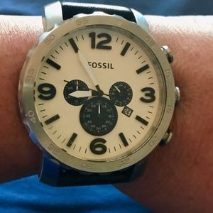 NATE CHRONOGRAPH BLACK LEATHER WATCH